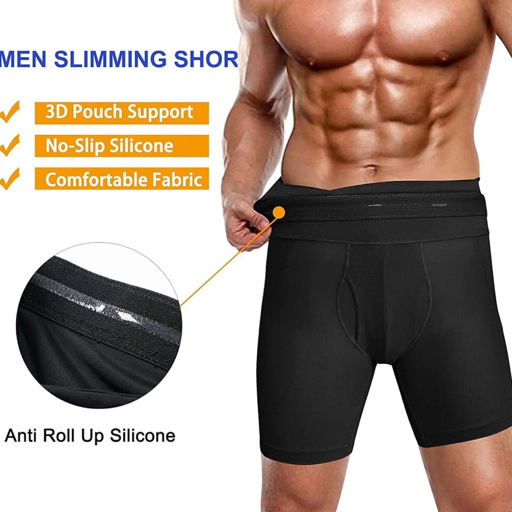 Men's Black Slimming Boxer Briefs (1 pair)